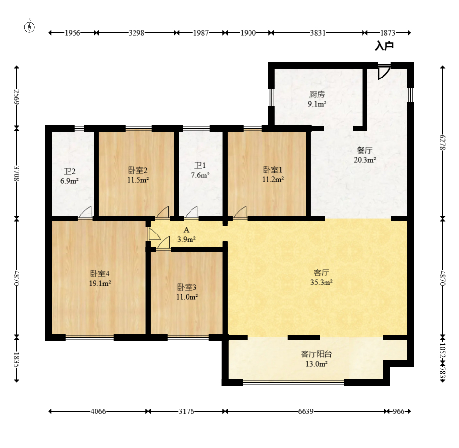 中建钰和城  4室2厅2卫   232.00万室内图1