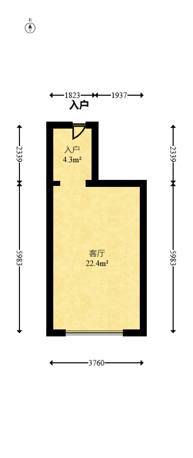 金科天悦(金科美邻汇) 1室1厅1卫 16.8万 金科天悦(金科美邻汇) 1室1厅1卫 16.8万户型图