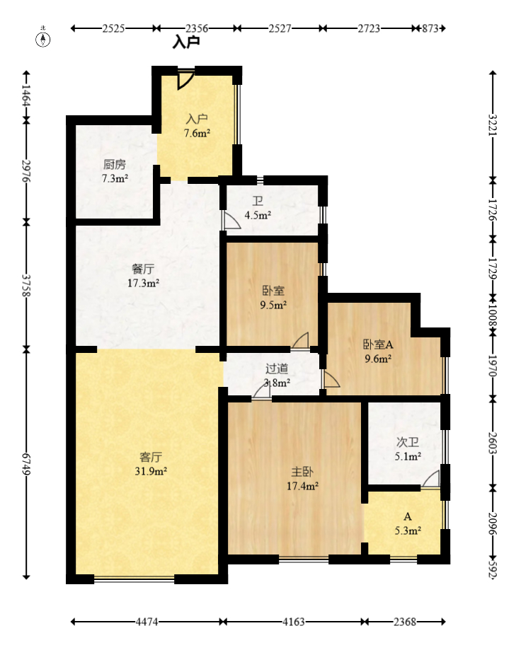 楚天馨苑 3室2厅2卫 60.0万 楚天馨苑 3室2厅2卫 60.0万户型图