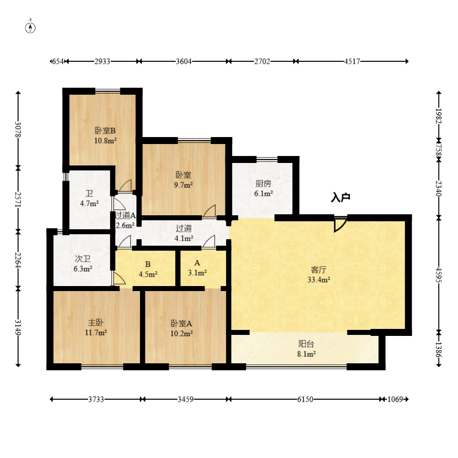 东原麓印长江A区  4室2厅2卫    158.0万 东原麓印长江A区  4室2厅2卫    158.0万户型图
