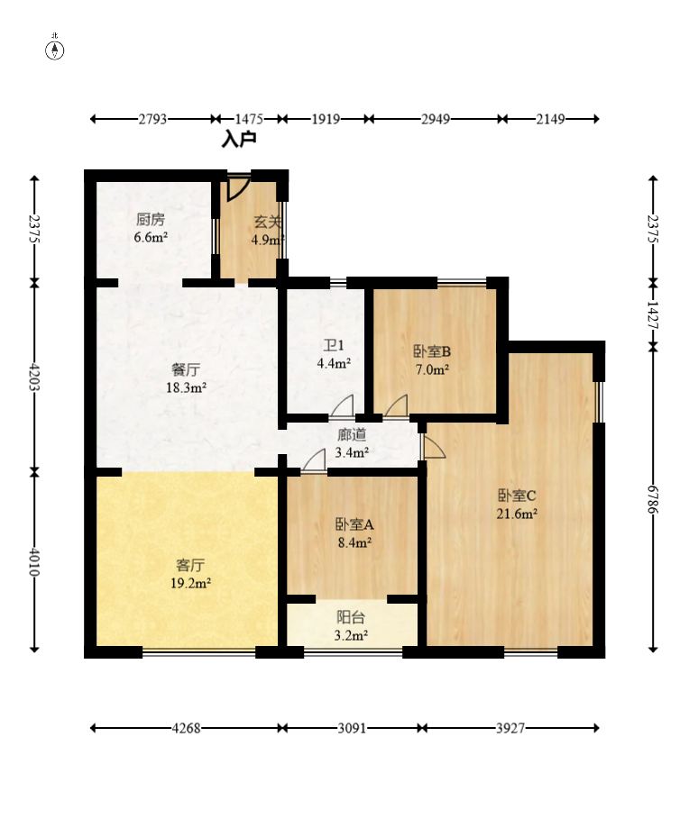枫华府第  3室2厅2卫    52.8万 枫华府第  3室2厅2卫    52.8万户型图