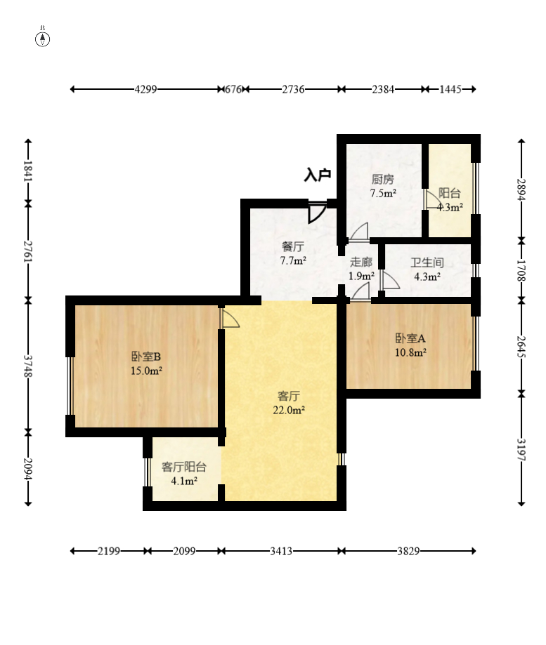 怡海星城 1室1厅1卫 1300.0元/月 怡海星城 1室1厅1卫 1300.0元/月户型图