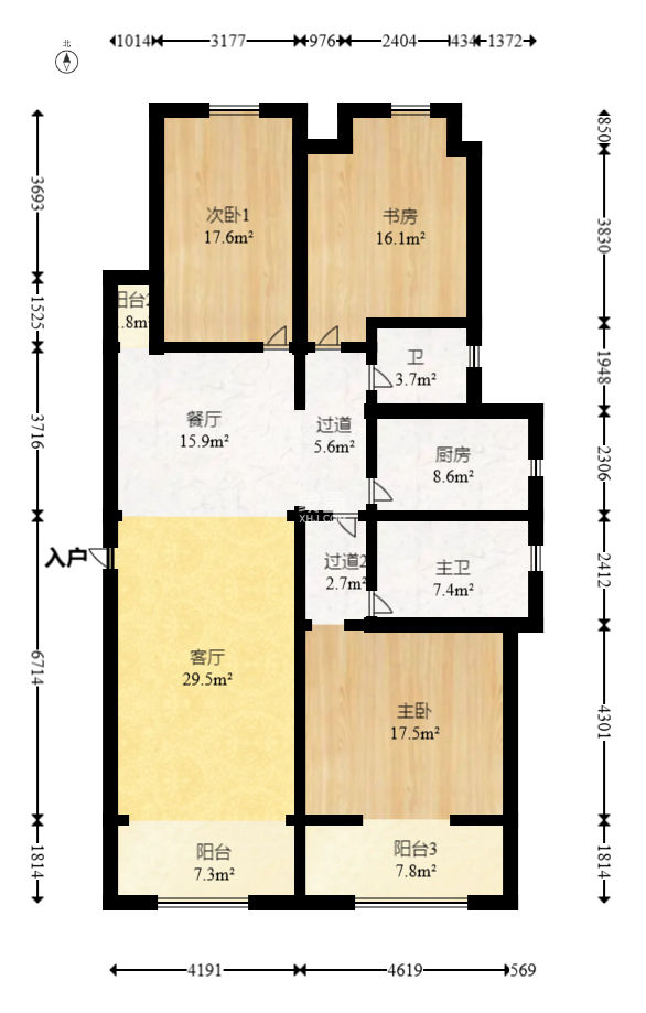 順天御嶺  3室2廳2衛(wèi)   148.00萬