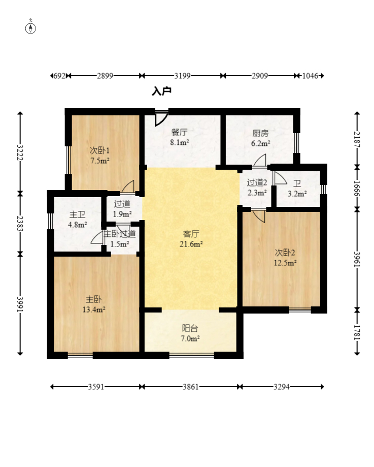学府星城  3室2厅2卫    53.8万 学府星城  3室2厅2卫    53.8万户型图