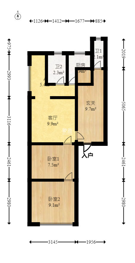 路桥宿舍  1室1厅1卫   28.00万