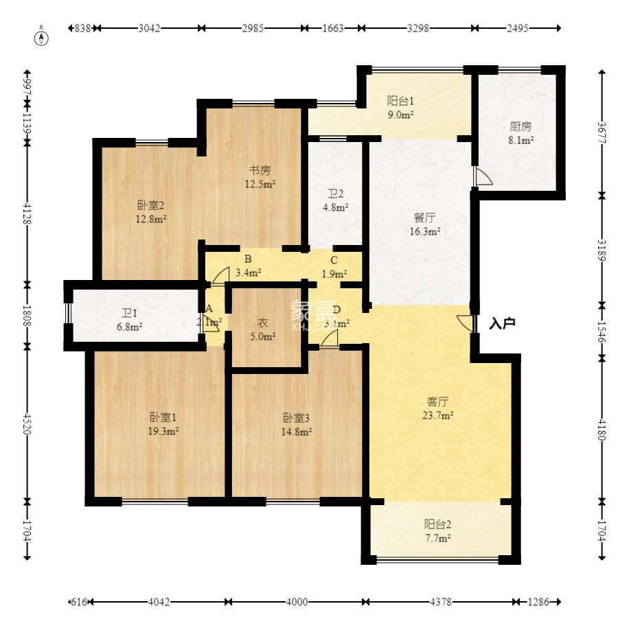 三江花中城  4室2廳2衛(wèi)   182.00萬(wàn)