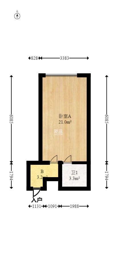 叠彩兰亭  2室1厅1卫   55.00万