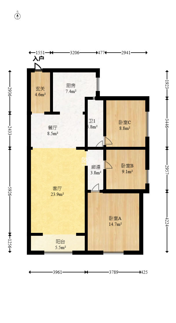 江山帝景哈佛  3室2厅1卫   104.00万