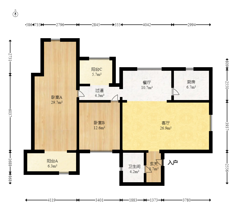 省财政厅宿舍 3室2厅1卫 188.0万 省财政厅宿舍 3室2厅1卫 188.0万户型图