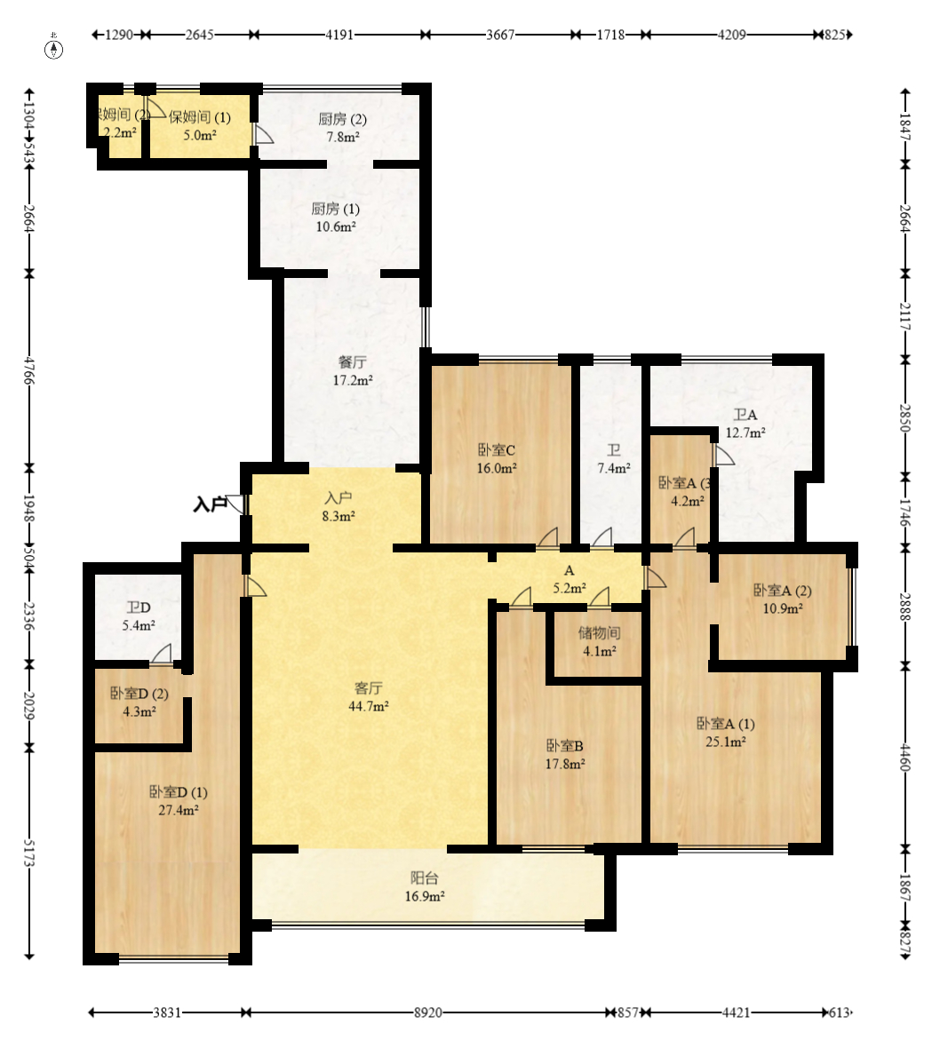 梅溪湖金茂府(金茂广场)(金茂览秀城) 4室2厅4卫 980.0万 梅溪湖金茂府(金茂广场)(金茂览秀城) 4室2厅4卫 980.0万户型图