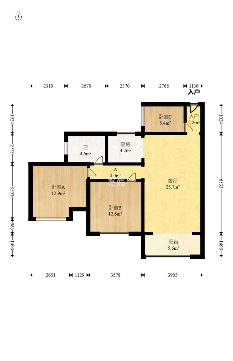 湘腾琴岛  3室2厅1卫    118.0万