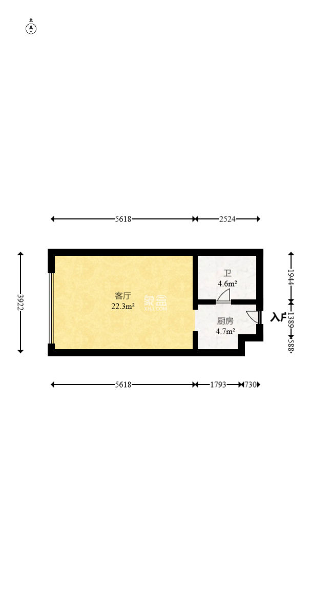 五一钻界  1室1厅1卫   50.00万