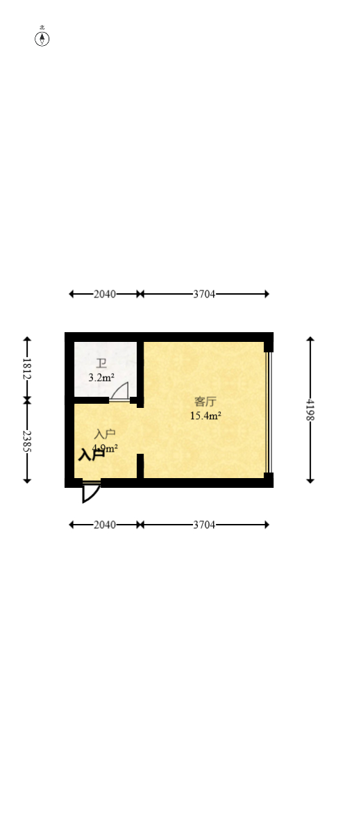融圣国际  1室1厅1卫   26.80万室内图1