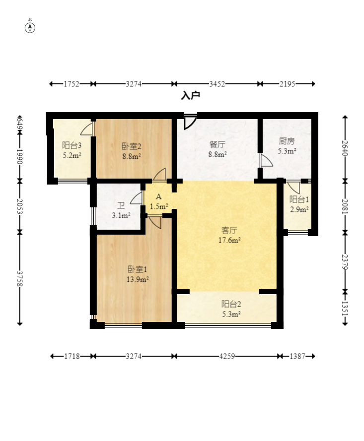 润和之悦(金泽园) 2室2厅1卫 58.0万 润和之悦(金泽园) 2室2厅1卫 58.0万户型图