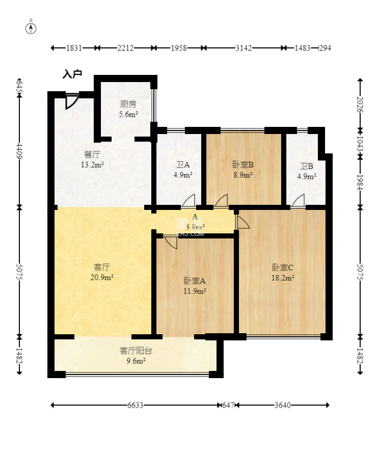 金茂建发泊悦  3室2厅2卫   160.00万