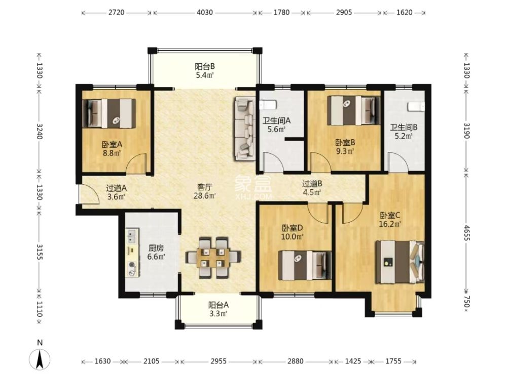 中建江湾壹号  4室2厅2卫    83.0万