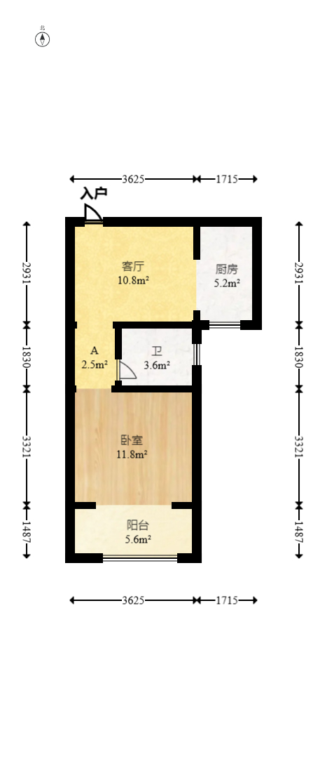 新城新世界四期柏樾  1室1厅1卫   50.00万室内图1