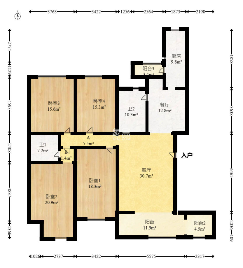 万博汇  4室2厅2卫   360.00万