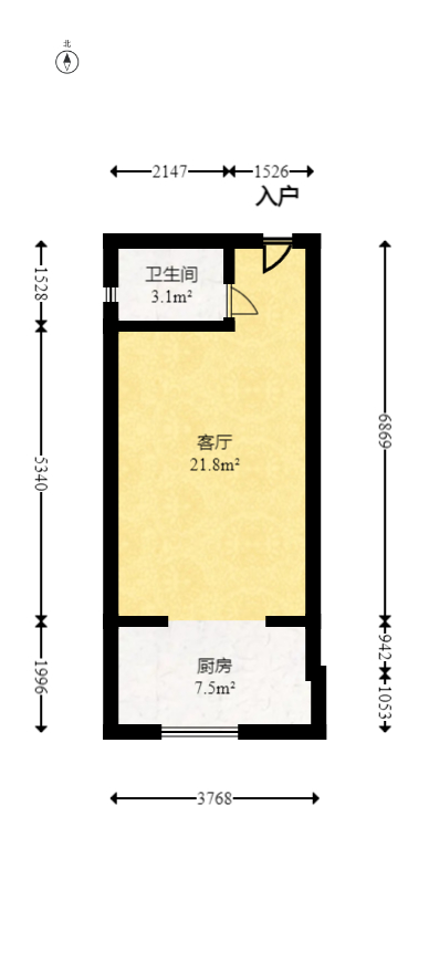 新远时代  1室1厅1卫   16.00万室内图1