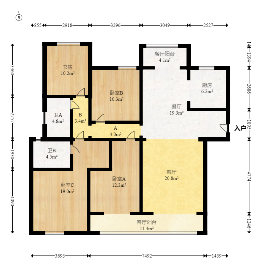 轨道中建麓江府  1室0厅0卫   230.00万室内图1