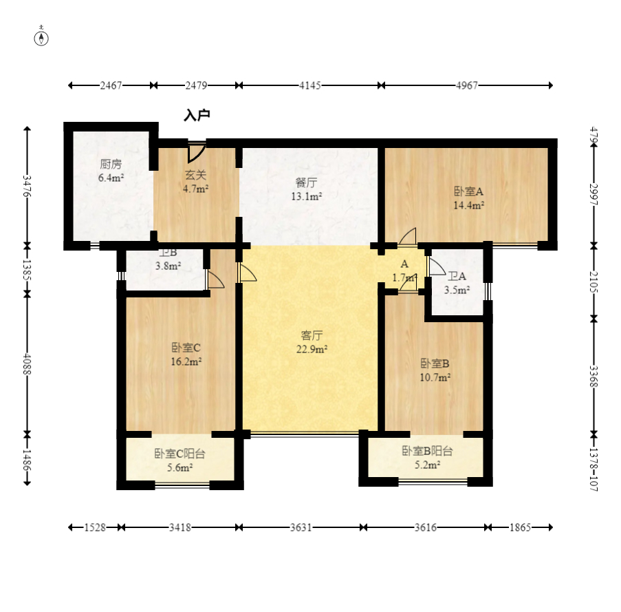 八方小区B区  3室2厅2卫    330.0万 八方小区B区  3室2厅2卫    330.0万户型图