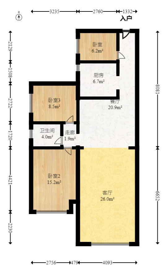 三景華御  3室2廳1衛(wèi)   56.80萬
