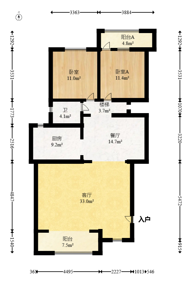 山水芙蓉国际新城 5室2厅1卫 186.0万 山水芙蓉国际新城 5室2厅1卫 186.0万户型图
