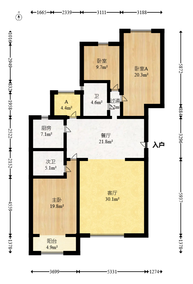 楚天家园  3室2厅2卫    99.0万 楚天家园  3室2厅2卫    99.0万户型图