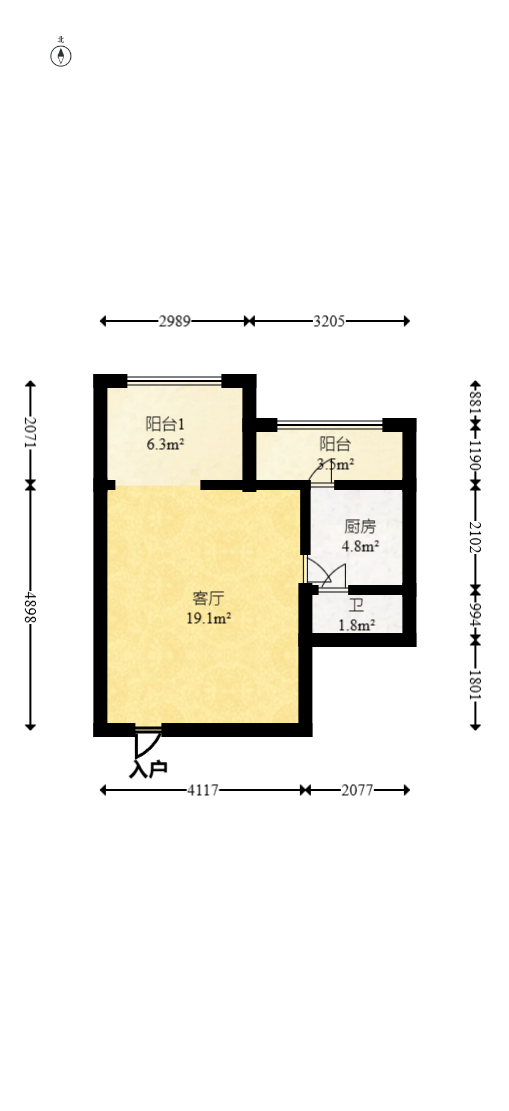 上东印象  1室1厅1卫    27.8万 上东印象  1室1厅1卫    27.8万户型图