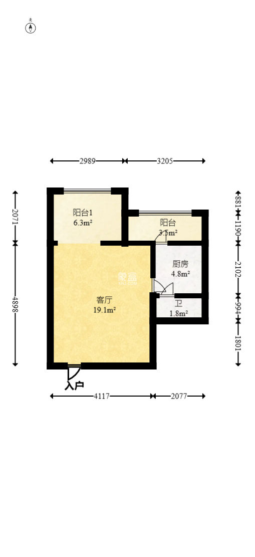 上东印象  1室1厅1卫    35.8万