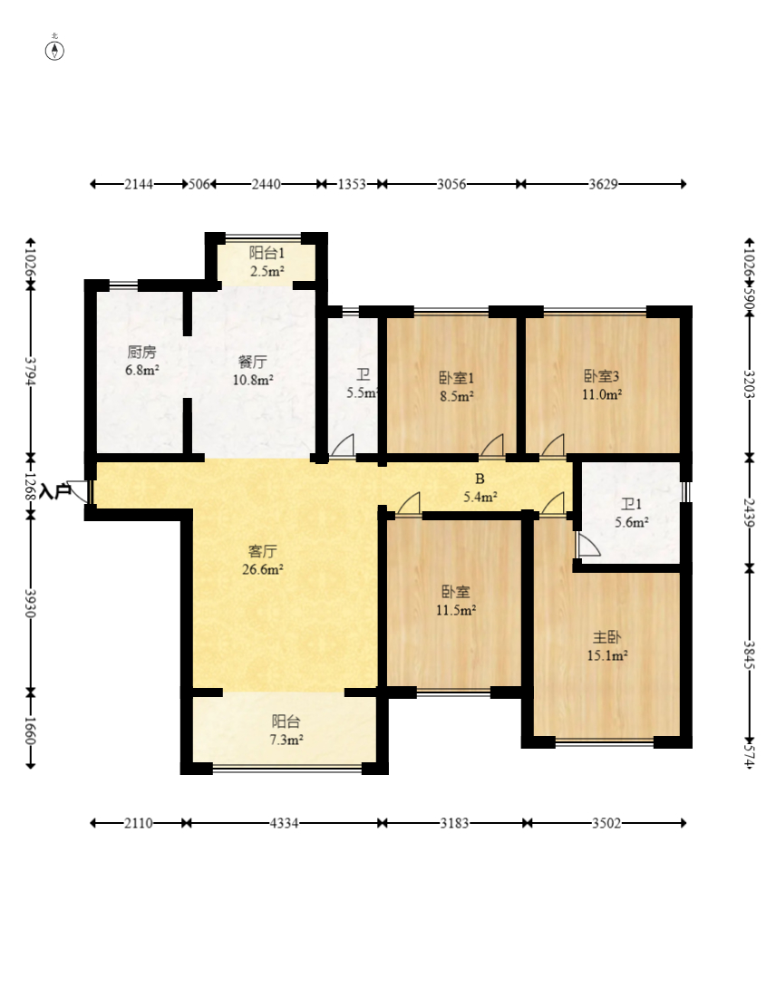 运达锦绣广场  4室2厅2卫    178.0万 运达锦绣广场  4室2厅2卫    178.0万户型图