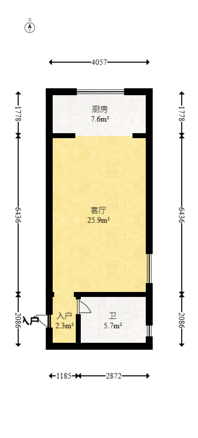 山水湾 1室1厅1卫 35.0万 山水湾 1室1厅1卫 35.0万户型图