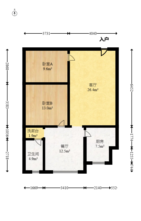 中建芙蓉嘉苑  3室1厅1卫   85.00万室内图1