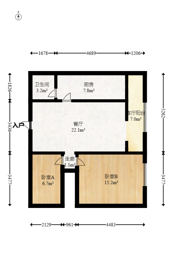 生活艺术城  1室1厅1卫   58.00万室内图1