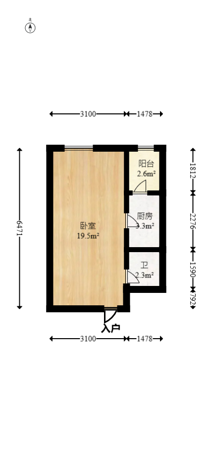 荣悦台  1室0厅0卫    37.8万室内图1