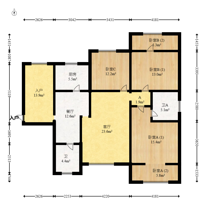 格林星城  4室2厅2卫    105.0万 格林星城  4室2厅2卫    105.0万户型图