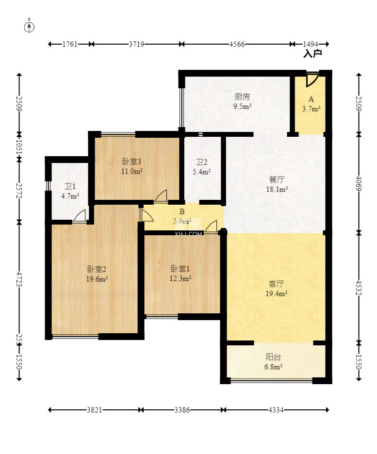 新城新世界一二三期  3室2厅2卫    112.0万