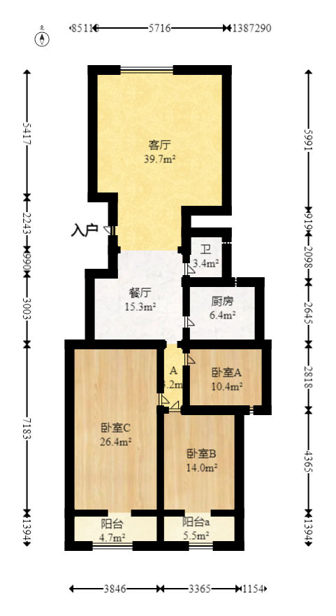 四季阳光花城  3室2厅2卫   150.00万