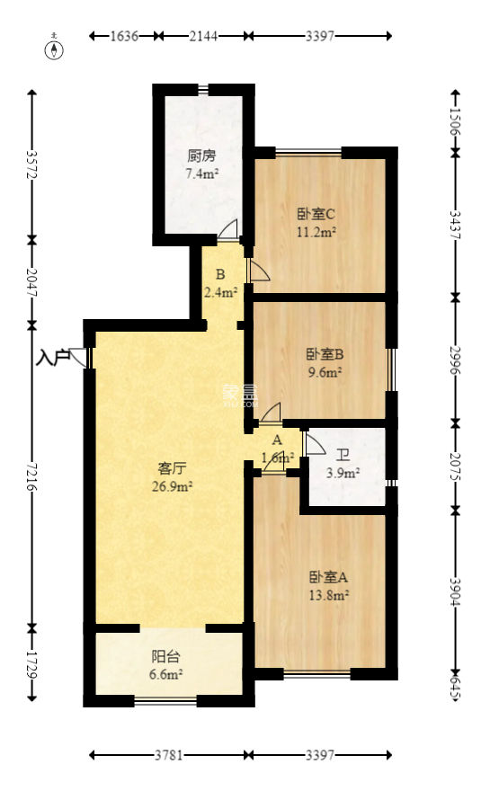 恒大雅苑  3室2厅1卫   85.00万