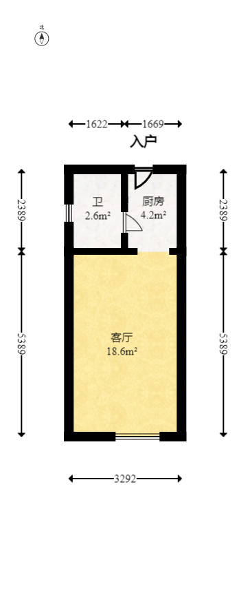 奥园城市天骄一期  1室1厅1卫   28.00万室内图1