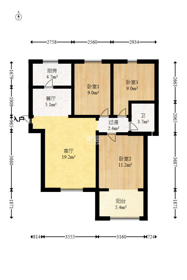 东玺门  3室2厅1卫    80.0万