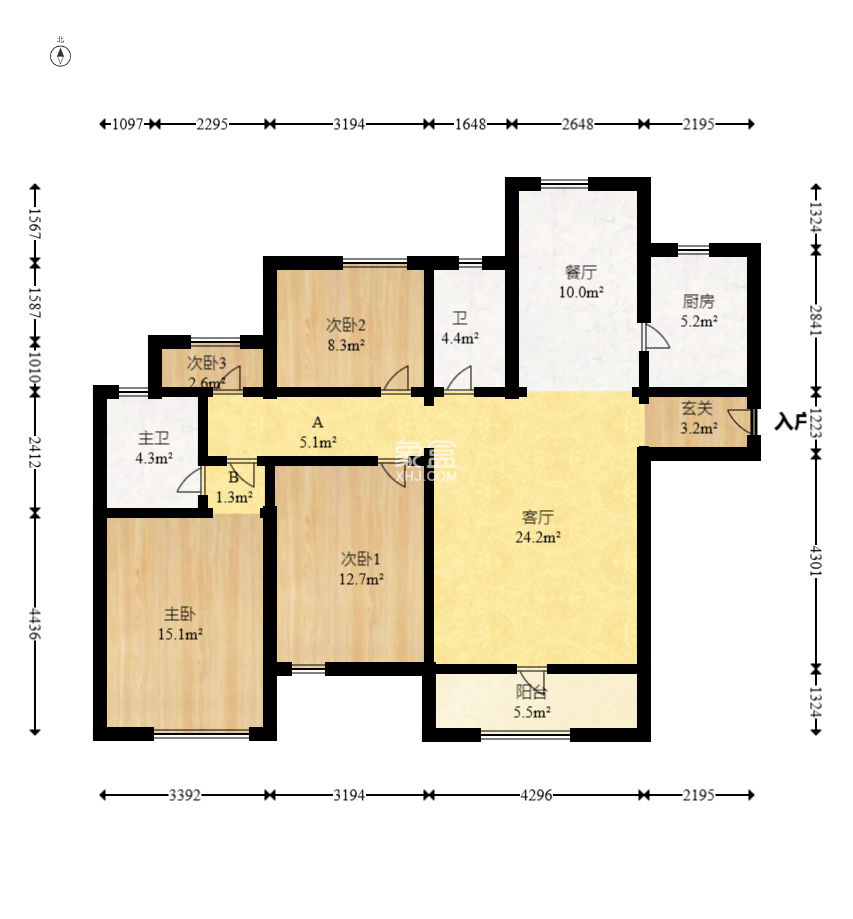 钱隆世家  3室2厅2卫    75.0万