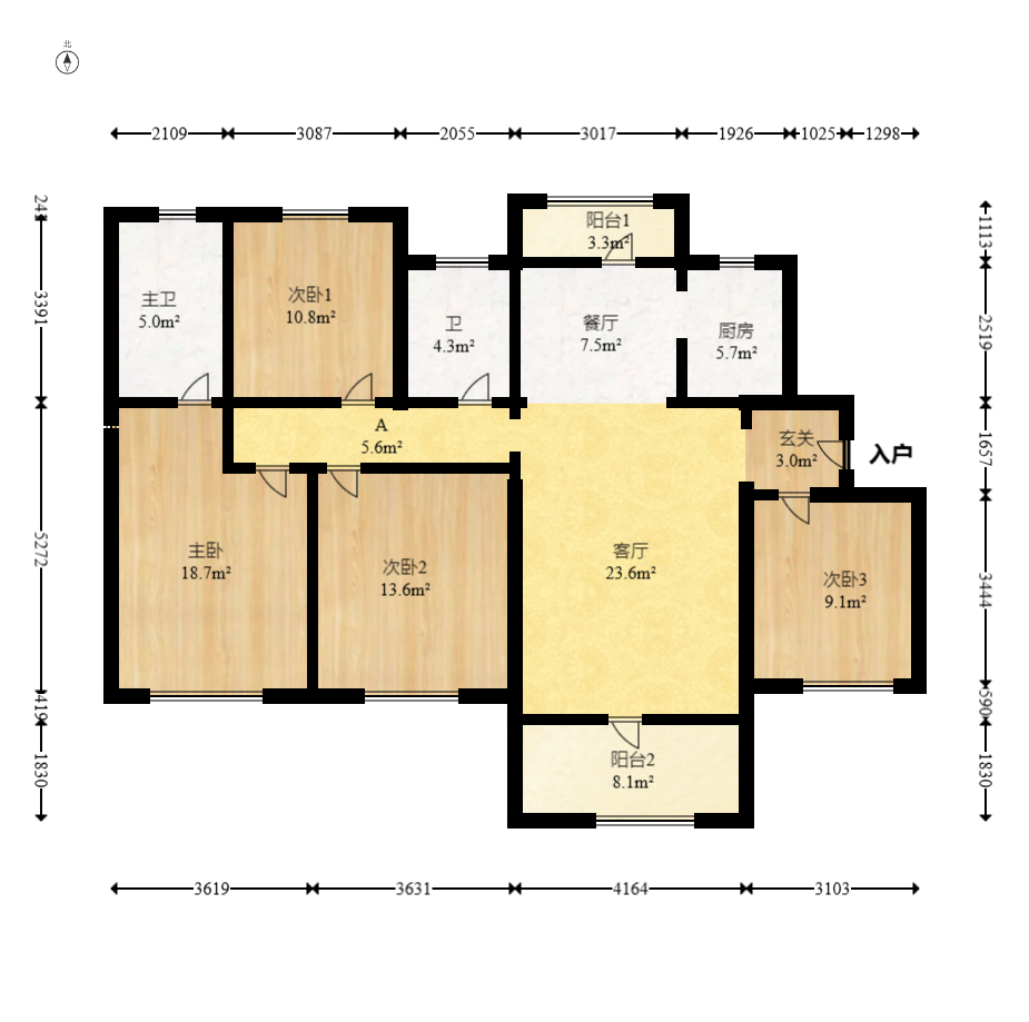 日盛湖湘府 4室2厅2卫 70.8万 日盛湖湘府 4室2厅2卫 70.8万户型图
