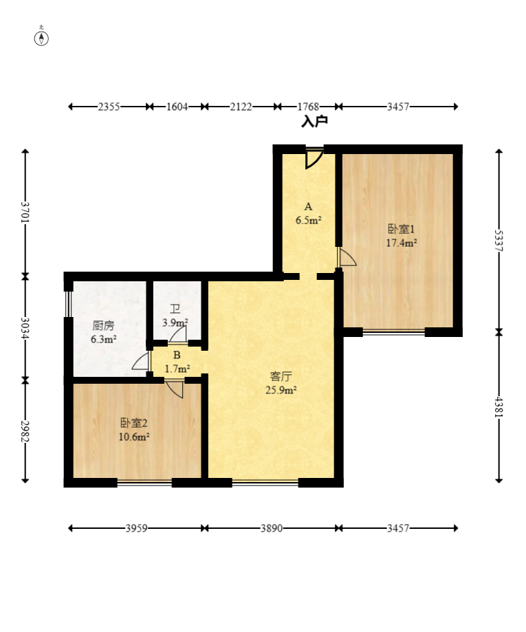 佳天瑞宁花园 2室2厅1卫 69.80万 佳天瑞宁花园 2室2厅1卫 69.80万户型图
