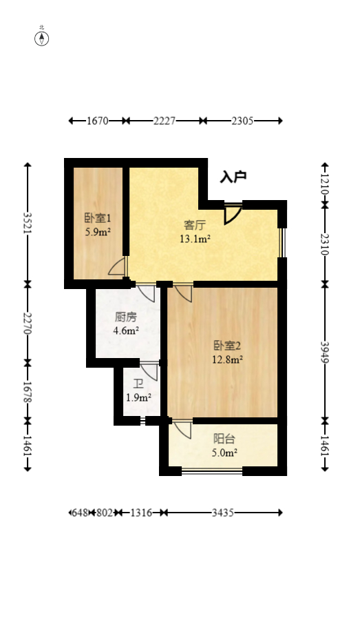 安居楼  2室2厅1卫   32.80万室内图1
