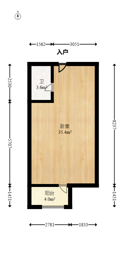 万博汇 1室1厅1卫 49.0万 万博汇 1室1厅1卫 49.0万户型图