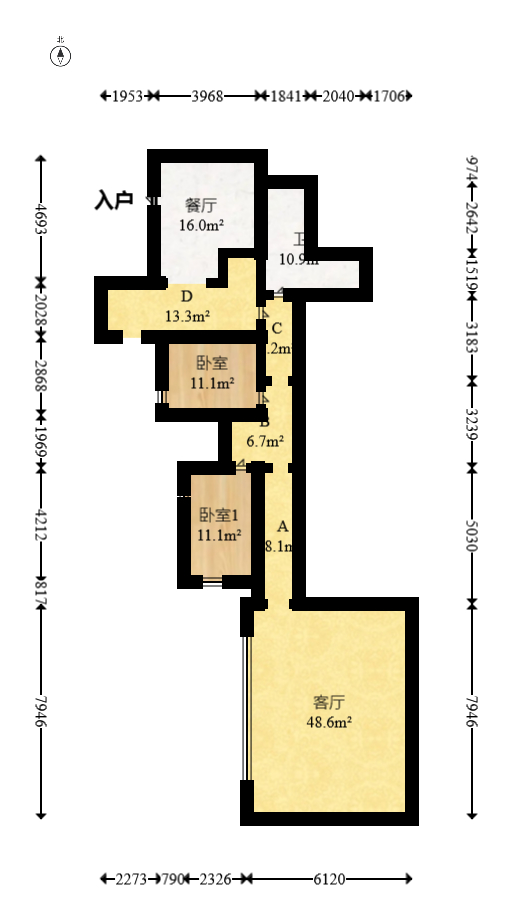 好望谷  6室4厅3卫   791.00万室内图1