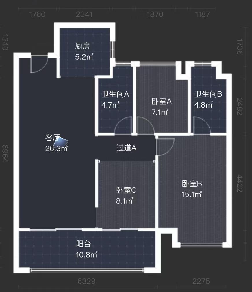 建发央著  3室2厅2卫   66.50万