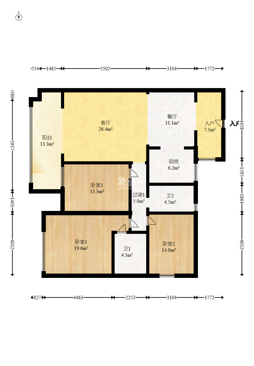 荣悦台  3室2厅2卫   188.00万