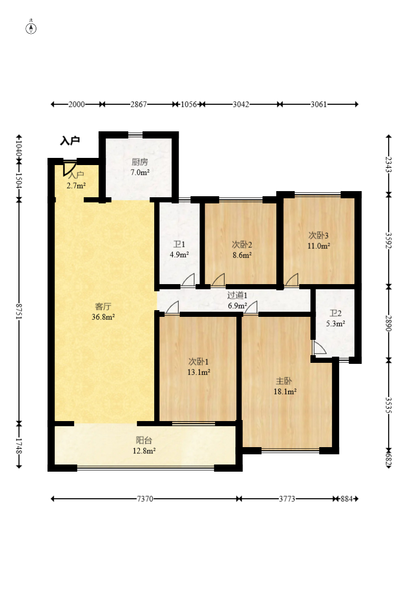 龙湖春江天玺 4室2厅2卫 170.0万 龙湖春江天玺 4室2厅2卫 170.0万户型图